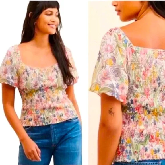Beautiful floral Anthropologie blouse in great condition! - Picture 1 of 8